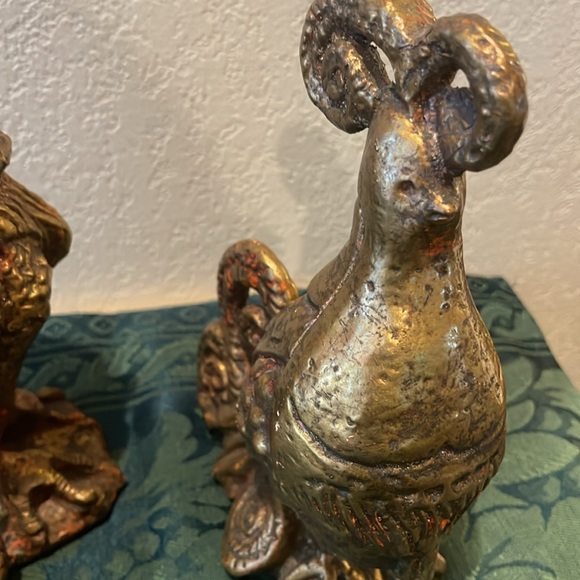 Vintage Gold Rooster and chicken by Jaru of California - Picture 8 of 8